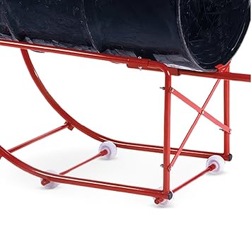 AFF 55 Gallon Drum Cradle with Wheels - Powder Coated Red Steel - 660 lb Capacity