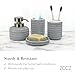 ZCCZ Black and White Bathroom Accessories Set, 4 Pieces - Toothbrush Holder, Soap Dispenser, Vanity Tray, Tumbler - Countertop Organizer for Bathroom Decor - Modern Accessory Set for Home and Office