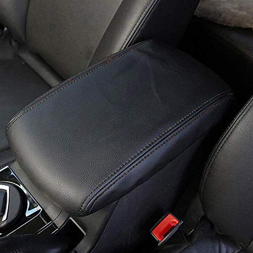 DSparts Armrest Center Console Leather Synthetic Cover Fits for 2008-2013 Toyota Highlander (Black)