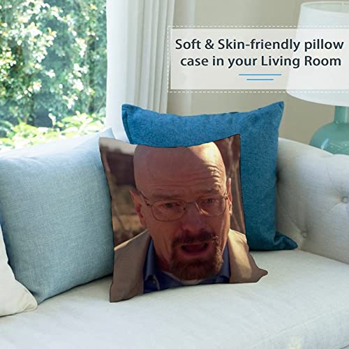 Ancrkog Walter Meme White Throw Pillow Covers 18"X18" Funny Meme Pillows Home Decor Pillowcase Bedroom Living Room Dormitory College Cushion Cover For Couch Sofa Bed #TOP2