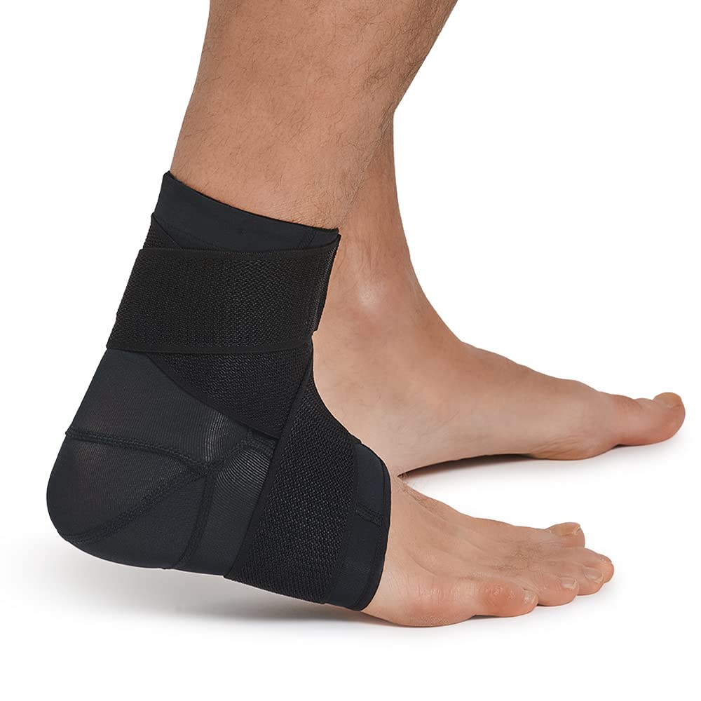 Tommie Copper Pro-Grade Adjustable Compression Ankle Sleeve, Unisex, Men & Women | Breathable, Enhanced Recovery Support Sleeve for Muscle Fatigue & Joint Support - Black - Small
