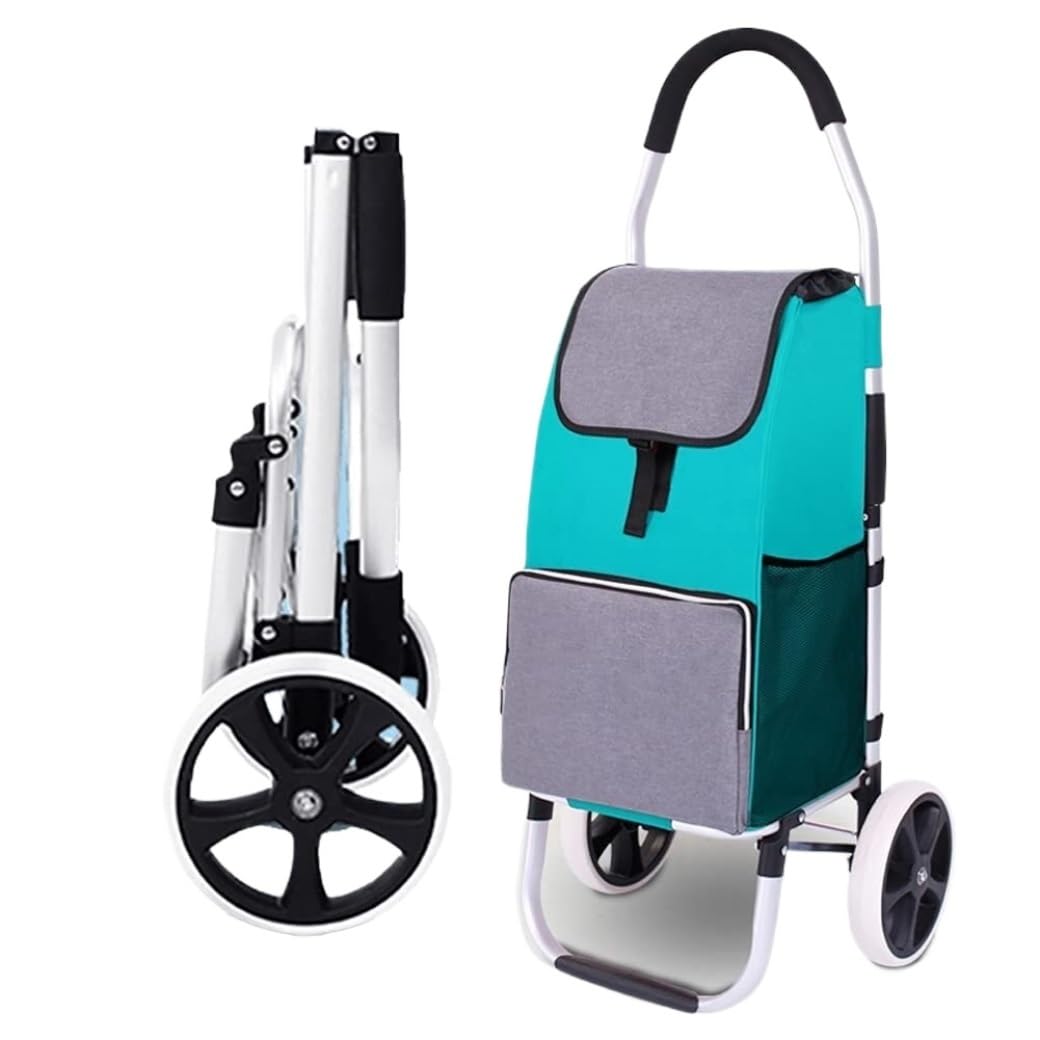 shopping trolleys. Collapsible 2 Large Wheels Silent Cart Trolley Bag Removable Lightweight Large Capacity(E)