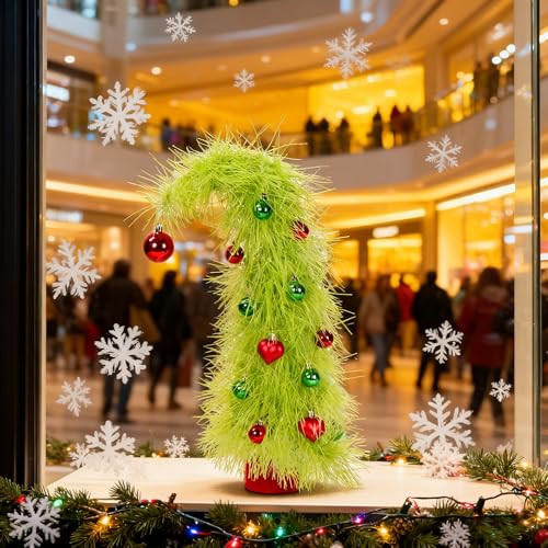 Valentines Tree Decorations 50cm, Mini Christmas Tree Tabletop Grinch Tree with 13 Colored Balls, Romantic Decorations For Bedroom, Perfect for Holiday Decor Home Office Indoor, Gifts for Women Kid - Image 3