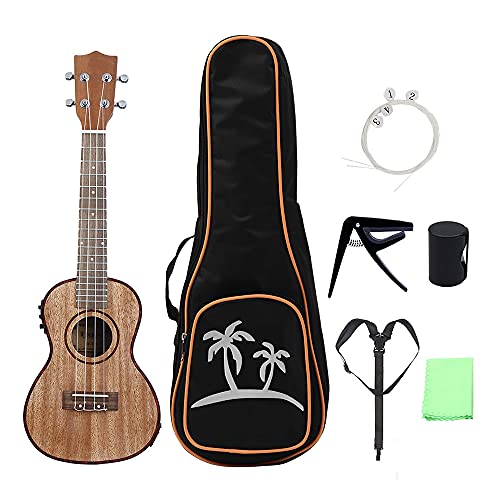 HUIOP Tenor Ukulele, 24 Pouces Ukulele Ukelele Uke Kit Sapele Wood avec LCD EQ y Compris Sac de Transport Capo Strings Strap Finger Maraca Chiffon de Nettoyage - Les Beatles, Paul McCartney, John Lennon, RIngo Starr, George Harrison HUIOP Tenor Ukulele, 24 Pouces Ukulele Ukelele Uke Kit Sapele Wood avec LCD EQ y Compris Sac de Transport Capo Strings Strap Finger Maraca Chiffon de Nettoyage – Image 4