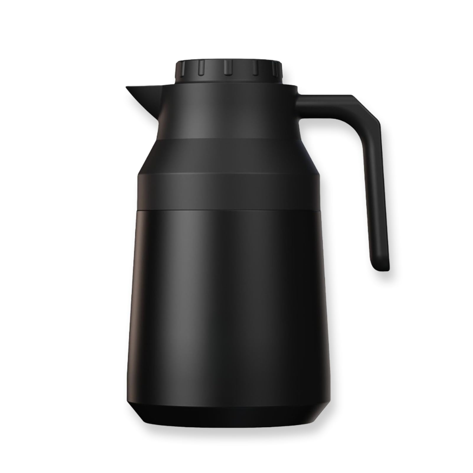 Thermoskanne Kaffeekanne Doppelwandige Edelstahl Vakuum Isolations, Heißer Und Kalter Tee/Kaffee, Isolierkanne Mit Einfachem Sicherheitsdruckknopf, Rutschfestem Boden (Schwarz,2L)