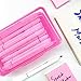 Ykimok Large Capacity Clear Pencil Box, Pencil Case, Plastic Pencil Boxes, Stackable Design, Supply Boxes for School Classroom,1 Pack (Pink)