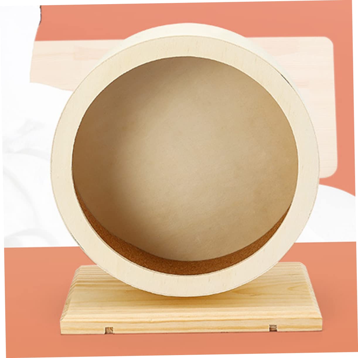 Roue d'exercice en Bois pour Hamster Silencieuse, Modèle Khaki