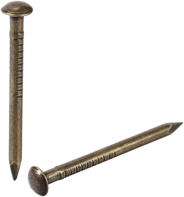 sourcing map Small Tiny Hardware Nails Carbon Steel 1.8X25mm(DXL) for DIY Decorative Wooden Boxes Accessories Bronze Tone 200pcs