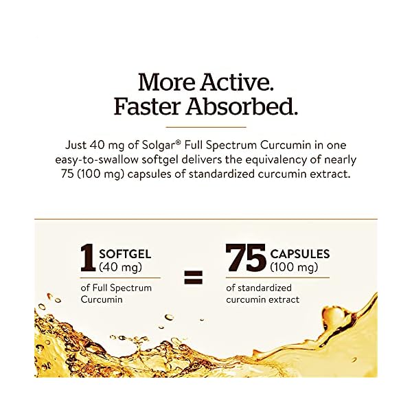 Solgar-Full-Spectrum-Curcumin-Liquid-Extract-105-Softgels-Faster-Absorption-Brain-Joint-Immune-Health-Long-Lasting-Support-Non-GMO-Gluten-Free-Dairy-Free-105-Servings Solgar Full Spectrum Curcumin - 105 LiCaps - Superior Absorption - Brain, Joint & Immune Health - Vegan, Gluten Free, Non-GMO, Dairy Free - 105 Servings