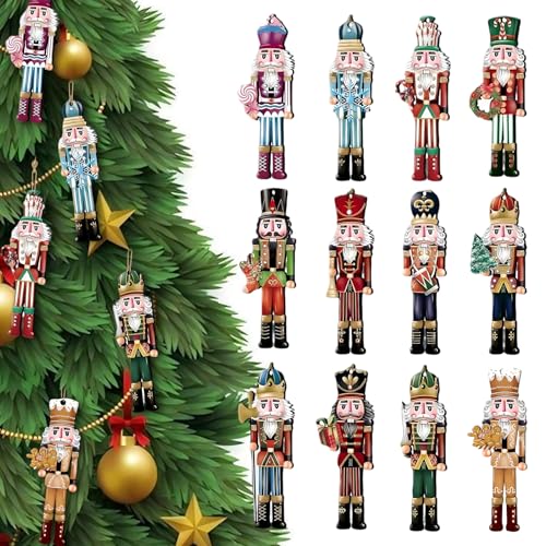 36 Stück Holz Weihnachtsdeko Anhänger, Kleine Christbaumschmuck Holz...