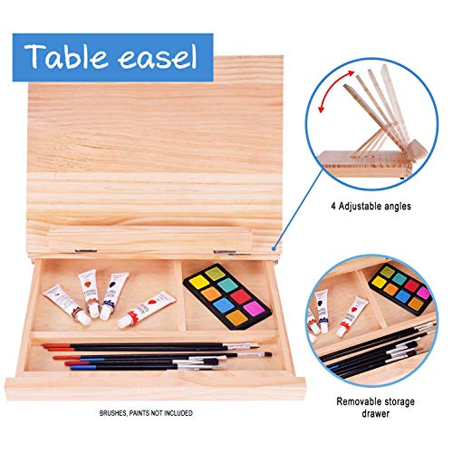 Acrylic Paint Kit, 51 Piece Professional Painting Supplies Set, Includes Wood Table Easel, Painting Brushes, Acrylic Paints, Palette and Acrylic Painting Pad,Acrylic Paint Set for Artists, Students - Thumbnail 5