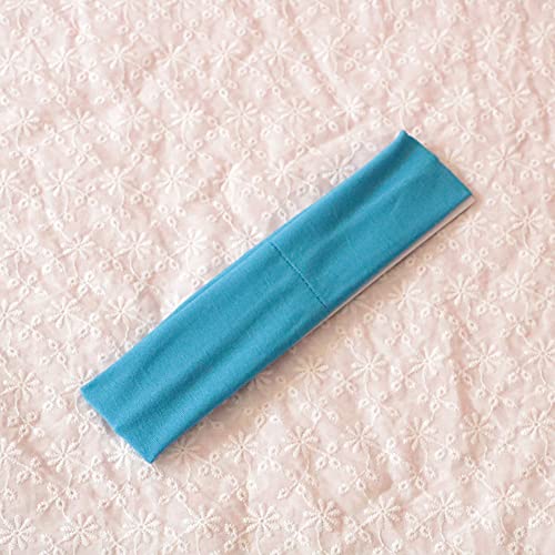 Image of Sport Yoga Headbands,Pack of 14,Fashion Soft Elastic Polyester Sweatband Yoga Stretchy Headband for Women Man Girl (Blue)