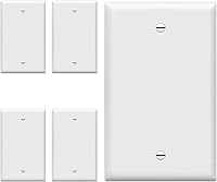 Vista 21 de ENERLITES Placa de pared para dispositivo en blanco, cubiertas jumbo en blanco, sobre-tamaño 1-gang 5.5" x 3.5", policarbonato termoplástico