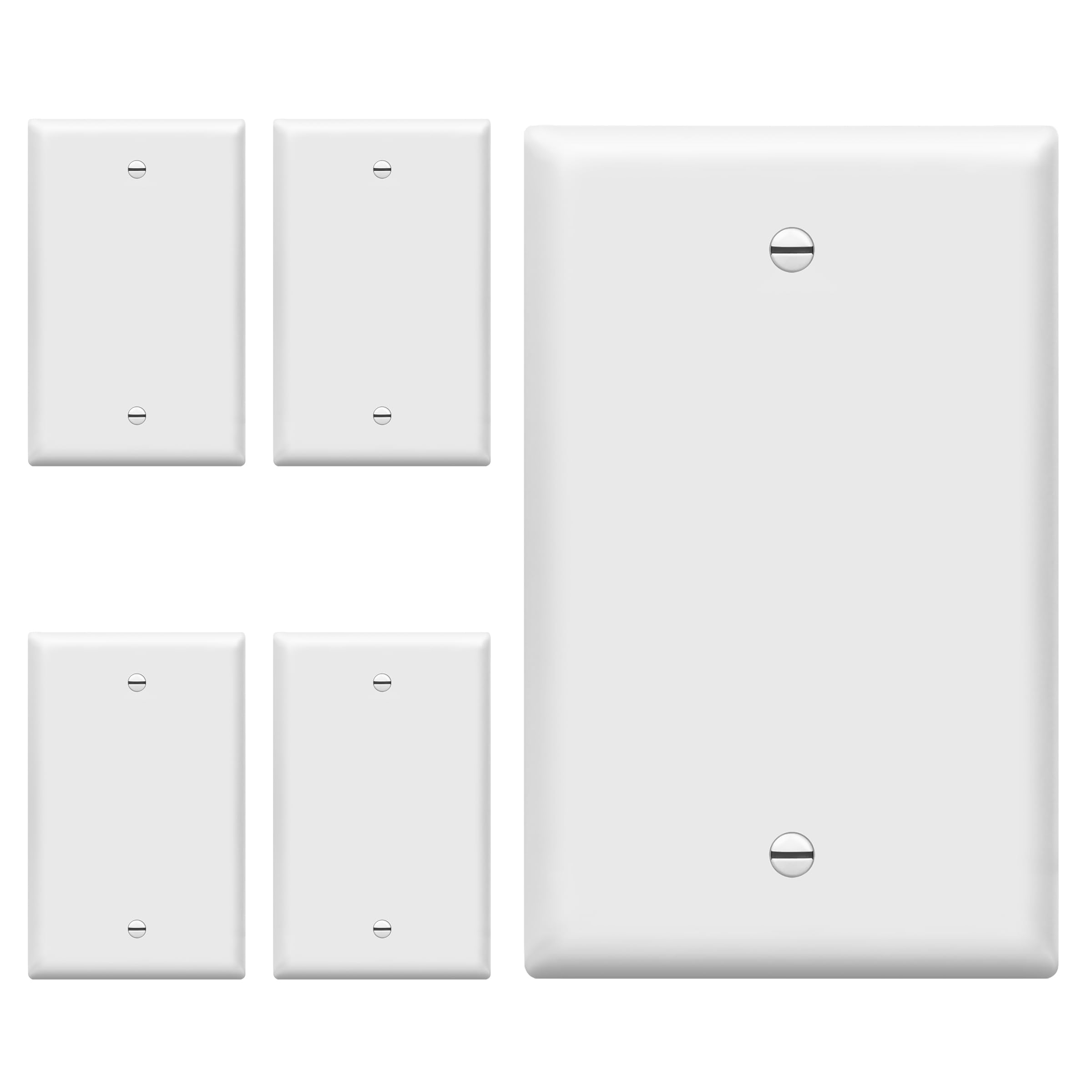 ENERLITES Mid-Size Blank Device Wall Plate, Midway Blank Outlet Covers, 1-Gang 4.88" x 3.11", Unbreakable Polycarbonate Thermoplastic, UL Listed,