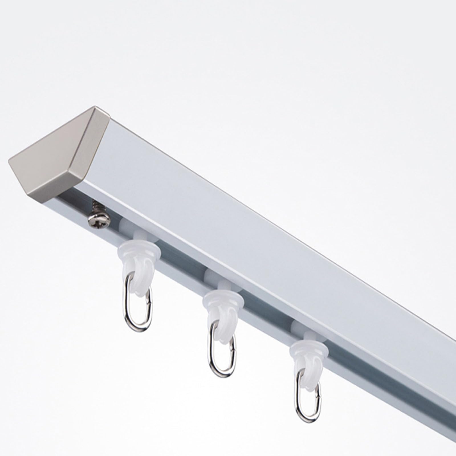 Aluminum Sliding Curtain Track Set - Ceiling Mounted Rail, For Curtains-Room Divider |Ceiling Mounted Curtain Track(White,115cm/3.7ft)
