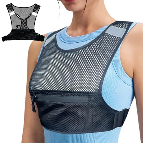 Chaleco para crer - Paquete de Chaleco Reflectante Impermeable, Mochila para Correr para senderos, Senderismo - RunniAccessories Ligera con Soporte para teléfono | para Senderismo, Correr al a