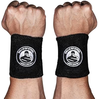 Bells of Steel Kettlebells Wrist Guard BellGuard Wrist Sweatband with Plastic Inserts for Shock Absorption | Gym Wrist Wraps, Wrist Brace for Working Out | One-Size-Fits-All, Pair of Wrist Guards