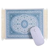 Persian Rug Mouse Pad Vintage Bohemian Carpet Style Desk Mat with Fringed Edges Non-Slip Rubber Base Mousepad Aesthetic Home Office Decor