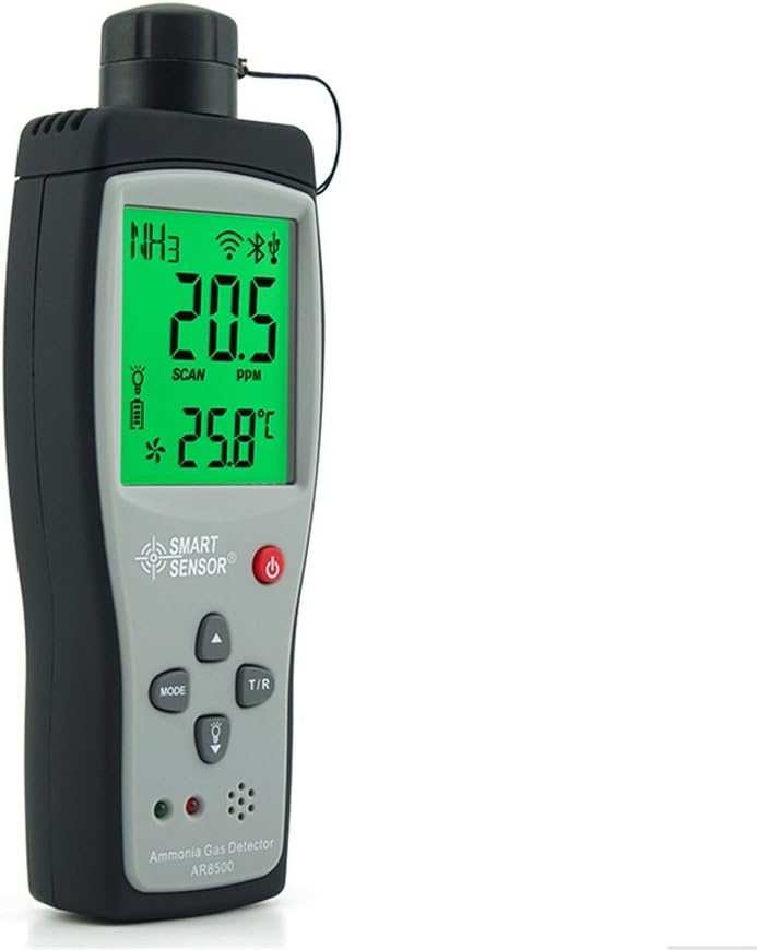 Handheld Ammonia Gas Monitor Range 0-100PPM Rechargeable Li-Battery LCD Backlight Sound Light Alarm NH3 Gas Detector
