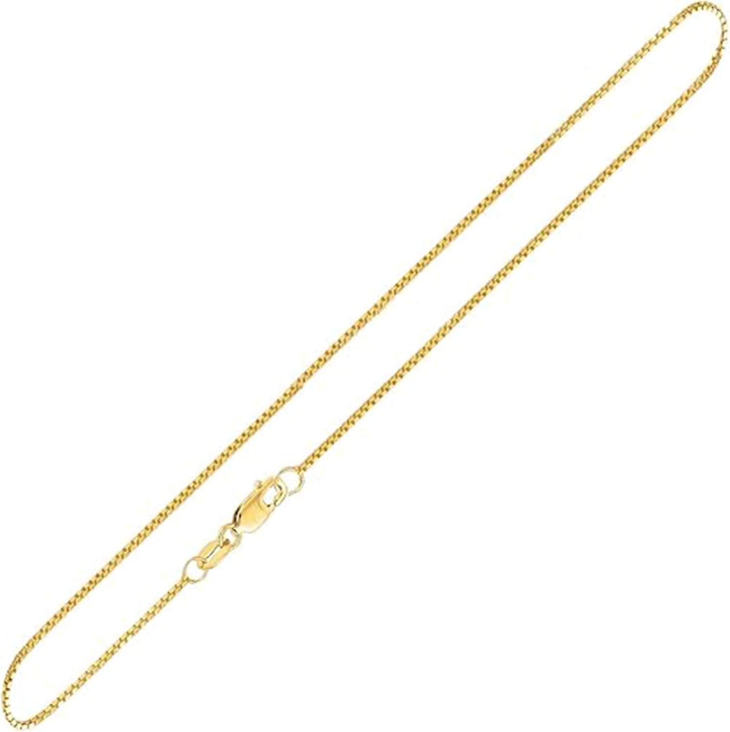 IGOBATA 14k Solid Rose/White/Yellow Gold Box Chain Necklace for Women 0.7/0.9/1.1/1.3/2mm Width with Lobster Clasp Hypoallergenic Dainty Layering Chain Gift Ready 16-24 Inch - Image 2
