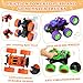 Hiboom 24 Pcs Friction Powered Mini Monster Trucks for Boys and Girls, Pull Back Vehicle Push and Go Toy Car 360° Rotating Stunt Car for Birthday Decoration Christmas Party Gifts