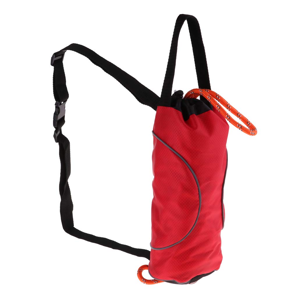 Wurfsack Rettungswurfleine/Schwimmseil Mit Tasche - 21 Meter reflektierendes Seil rot schwarz Tasche