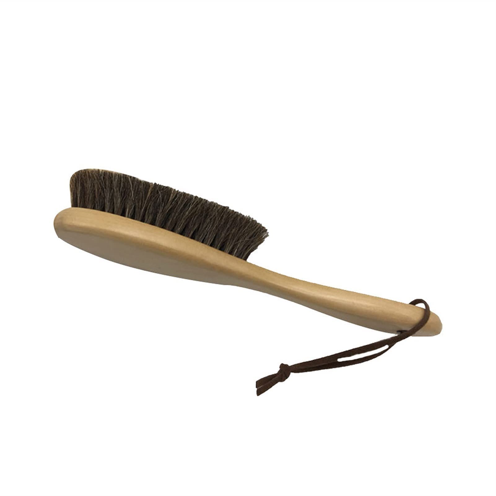 QUNINE Cepillo para Zapatos con Mango de Madera, Cepillo para Pelo de Caballo Colgante antiestático, Cepillo para Limpiar y pulir Zapatos