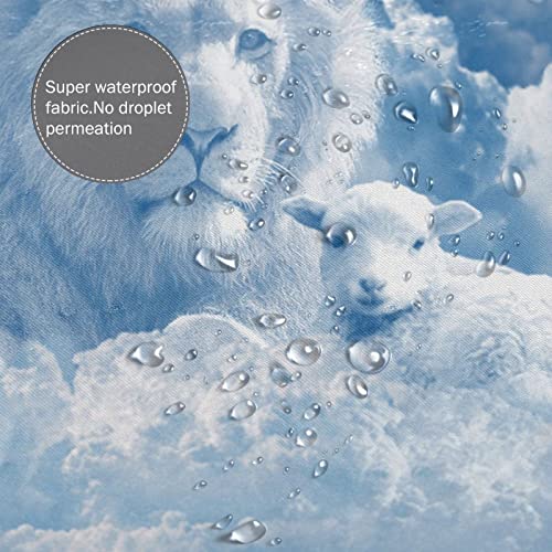 Rideau de douche lion sur les nuages Psvod pour une salle de bain poétique