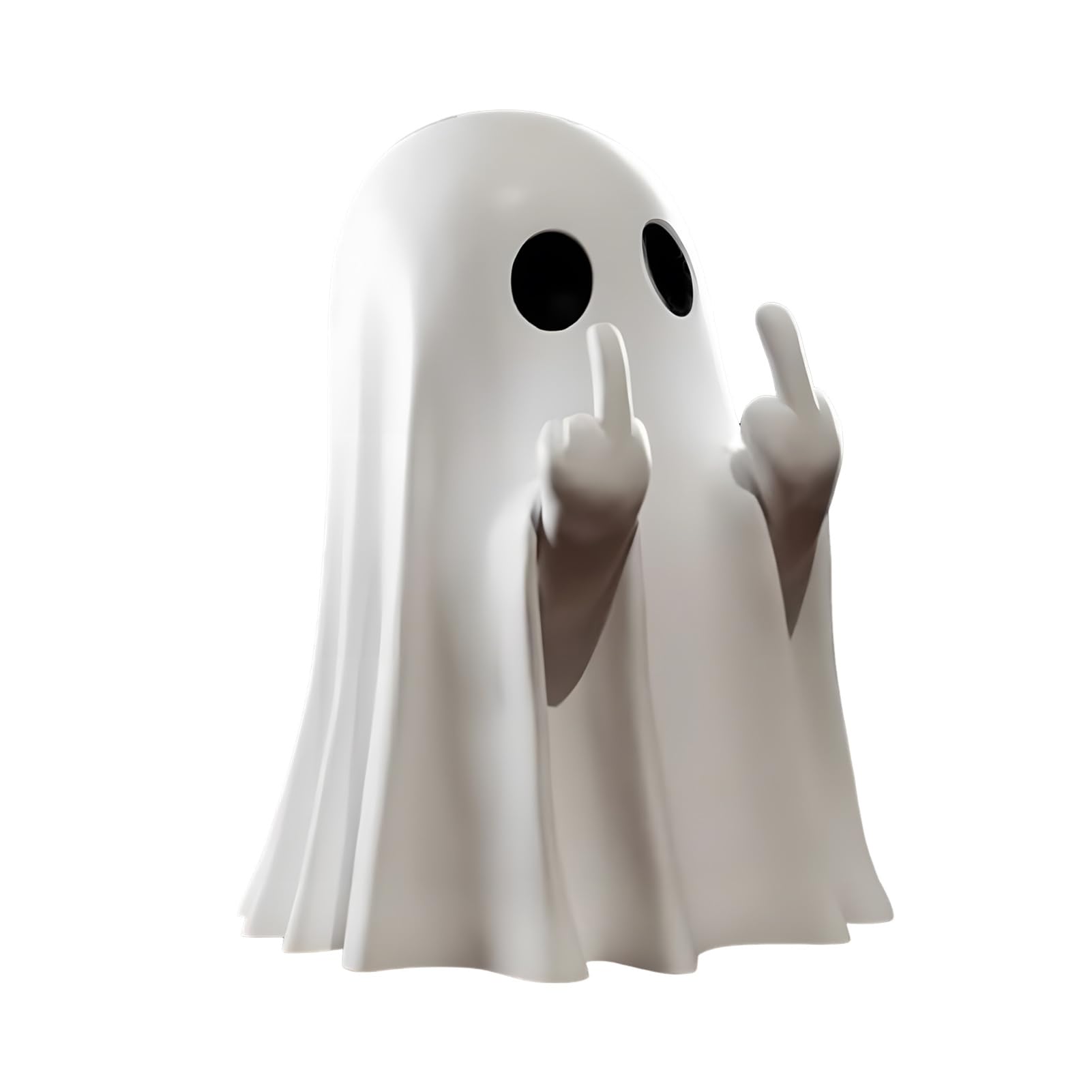 SpirWoRchlan Middle Finger Ghost Statue, Resin Rude Ghost Halloween Figurine, Funny Halloween Ghost Ornament, Ghost Figurine, 2024 New Spooky Ghost Sculpture for Halloween Decorations C