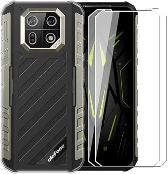Case for Ulefone Armor 22 + [2 Pack] Glass Screen Protector Tempered Film - Transparent Silicone Soft Flexible Bumper Shockproof TPU Protective Cover Shell for Ulefone Armor 22 Clear