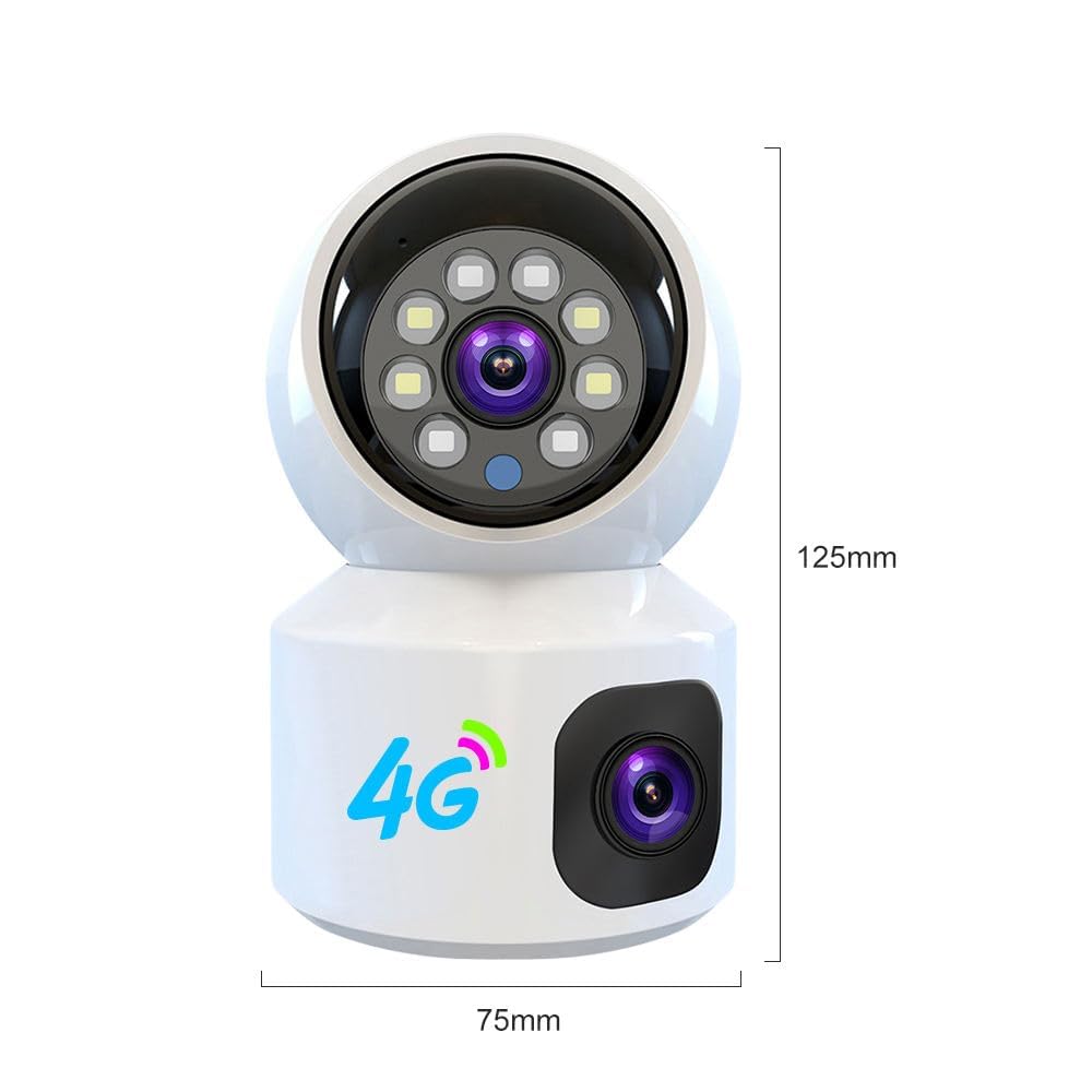 MAYUMI Dual Lens/Dual Screen Color Night Vision 4G 5+5 MP Full HD Wireless Indoor Camera with Supports All Sim Two Way Audio Alarm Notificationn 2