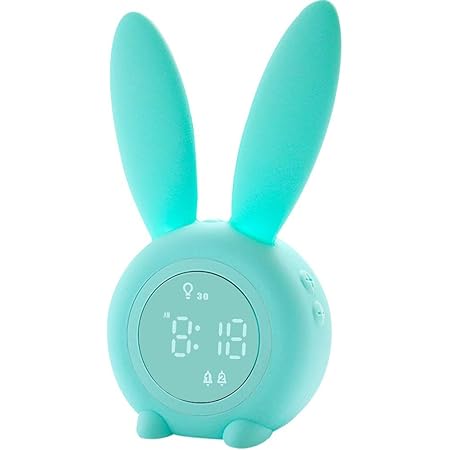 Amazon Co Jp 目覚まし時計 デジタル ベッドサイドランプ 置き時計 子供 ダブルアラーム多機能目覚まし時計 かわいい ウサギ 子供目覚まし時計 キャラクター ホーム キッチン