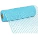10 inch x 30 feet Deco Poly Mesh Ribbon - Turquoise Metallic with Turquoise Foil : RE130144