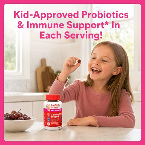 SmartyPants Kids Probiotic Gummies for Digestive Health: 2 Billion CFU Gut Health and Immune Support Supplement, Clinically Studied Probiotic, Gluten Free, Grape, 30 Count (30 Day Supply) - image 8