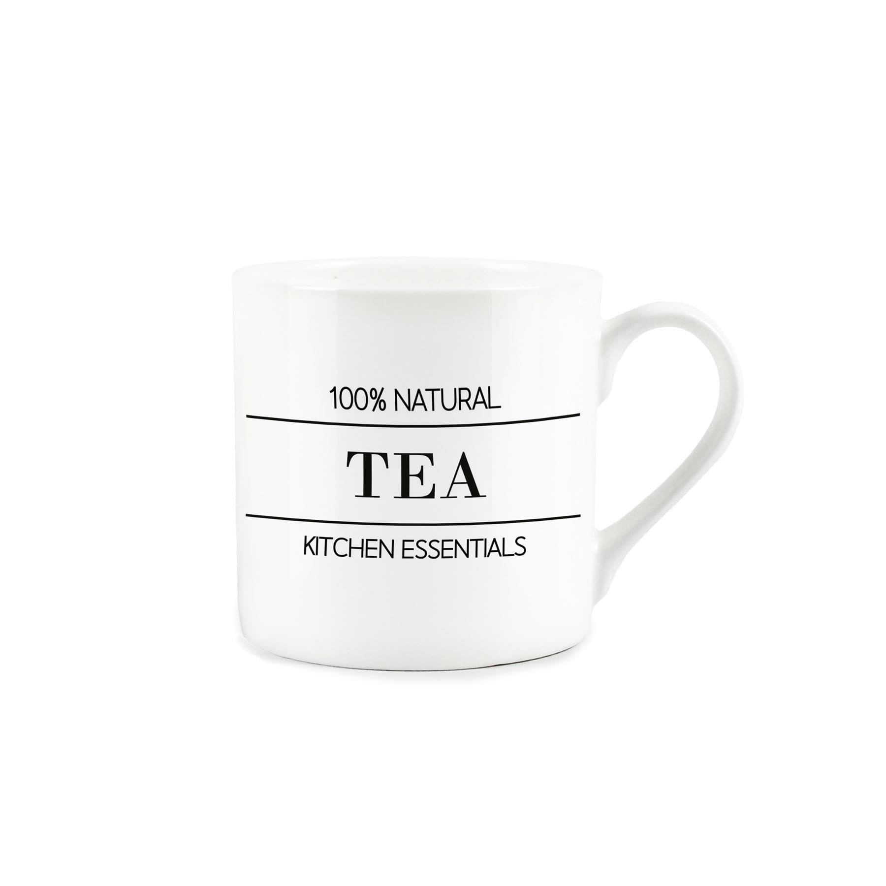 Purely Home Minimalist Tea Mug - Simplistic Black & White Decor Gift - Bone China Cup Gift/Present