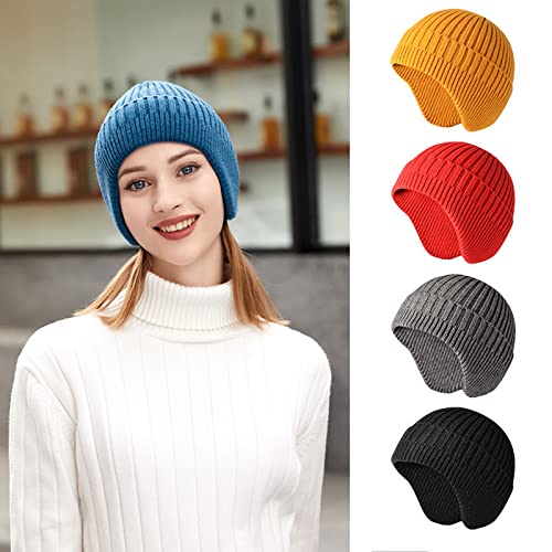 Faringoto Gorro masculino diário com protetores de ouvido chapéu de inverno quente chapéu de caveira