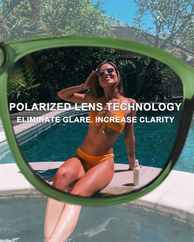 Image of 2 Packs Sunglasses for Women Polarized UV400 Protection Lens Big Frame Fashion Glasses Trendy Stylish Shade