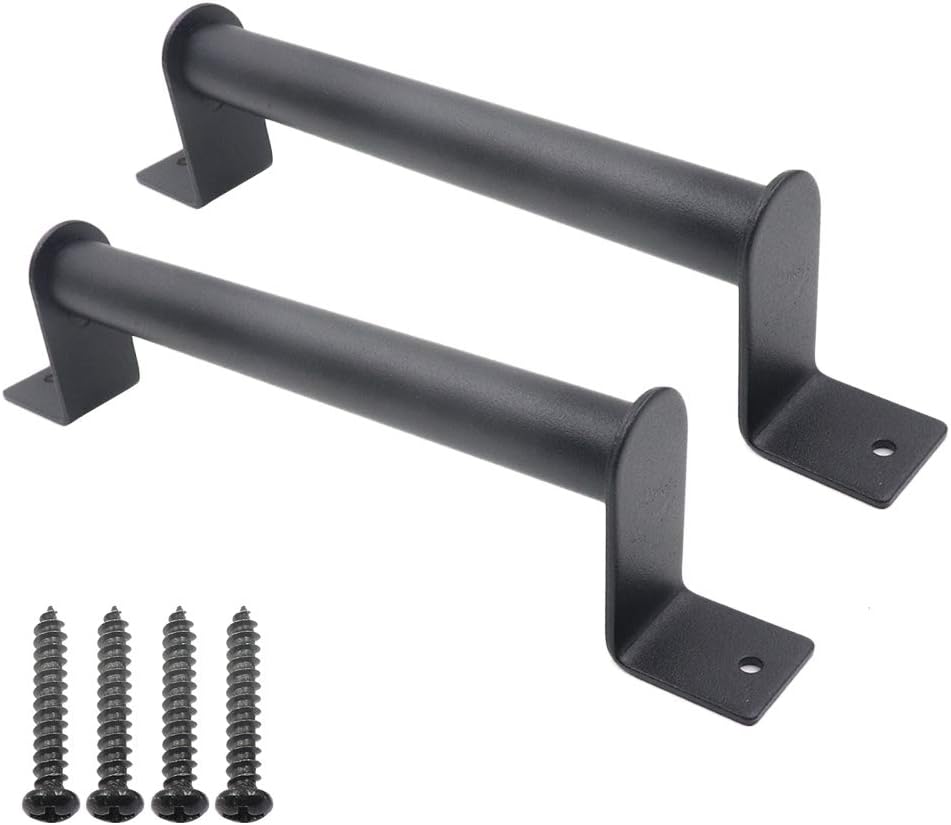 Geesatis 2 PCS Black Rustic Sliding Barn Door Handle Pull