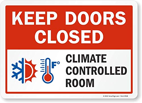 SmartSign “Keep Doors Closed, Climate Controlled Room” Label | 10" x 14" Laminated Vinyl