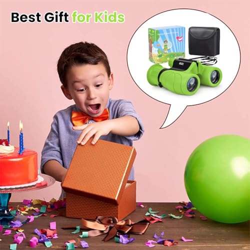 Image of ZORBES Kids Binoculars 8x21, High-Resolution 10X Outdoor Binoculars for Bird Watching, Camping, Hiking, and Educational Exploration, Birthday Christmas Gift for Kids