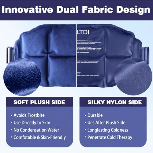 Image of Ice Packs Soft Flexible Gel Pack for Injuries Reusable Cold Hot Therapy for Shoulder Knee Back Elbow Leg Hip Arm for Muscle Relief & Recovery 17.5'' x 9.5'' Navy Blue
