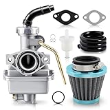 AUTOKAY PZ20 Carb Carburetor 49cc 70cc 90cc 100cc 110cc 125cc Coolster NST for Chinese ATV Quad Go kart 4 strokeSUNL TAOTAO JCL for Honda CRF50F XL75 CRF80F XR50R Carb with Gasket Air Filter