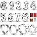 Lawei 9 Pieces Large Number Cookie Cutters - Stainless Steel Biscuits Fondant Decorating Mold - Number Baking Tools