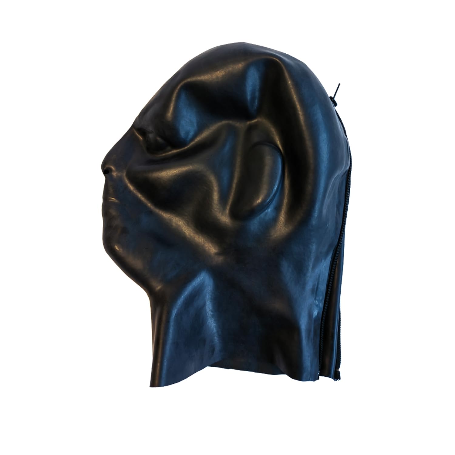 Máscara Cabeza Modelo 3D de Látex Negra,Capucha Goma Cabeza Para Unisex Orificios Nasales Respirar Adecuada Cosplay Fiestas