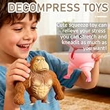Gorilla Stressabbau Spielzeug und Piggy Squeeze Toy Set – Extrem Dehnbar & Robust, Schweine Quetschspielzeug, Anti-Stress Geschenk für Erwachsene, Lustiges Wut-Spielzeug für Zuhause und Büro