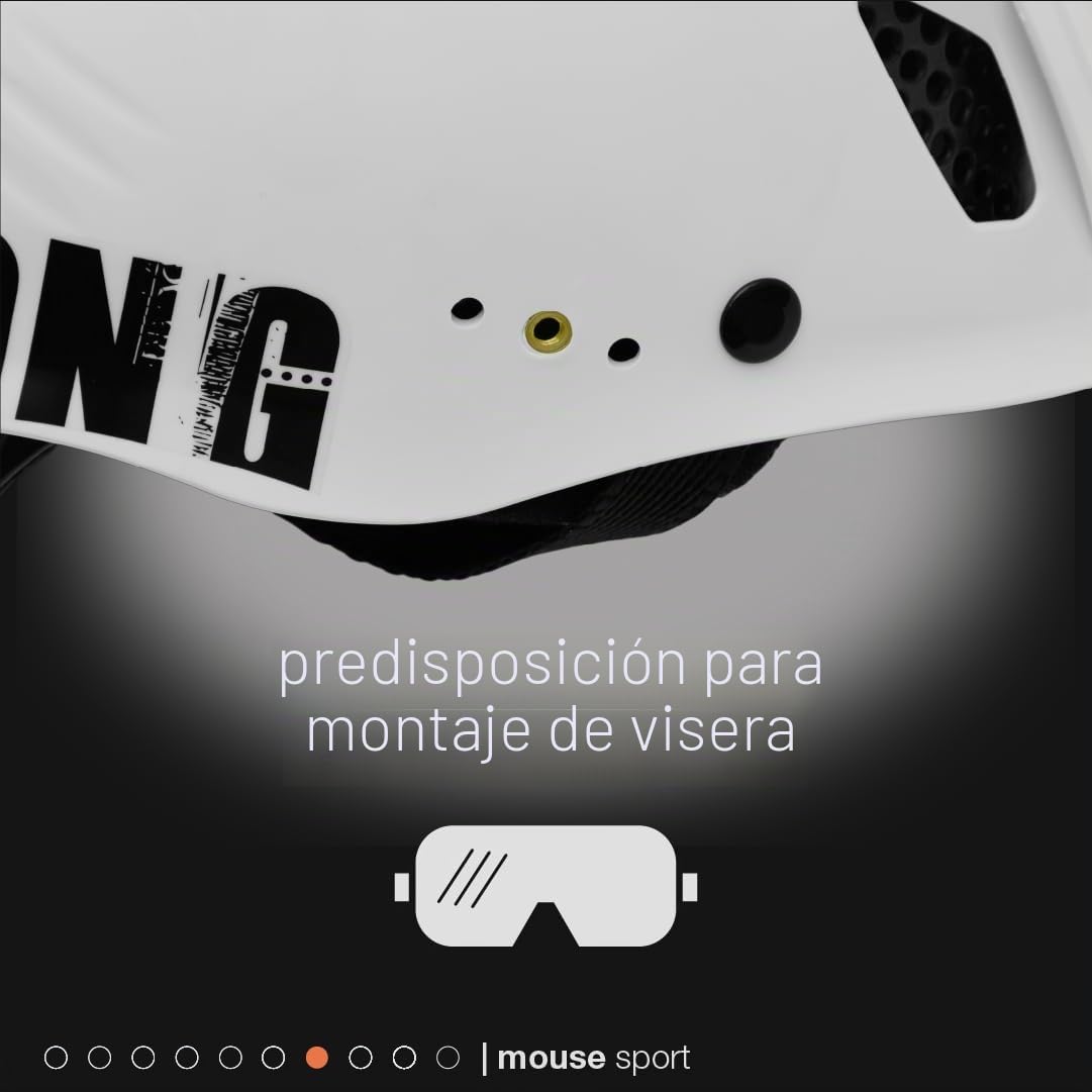 Kong. Mouse Sport - Casco de Escalada Compatible con Auriculares y Visera, Casco de Seguridad, CE EN 12492, 375 g, Talla única, Ajustable 52-64 cm, Color Negro Suave al Tacto