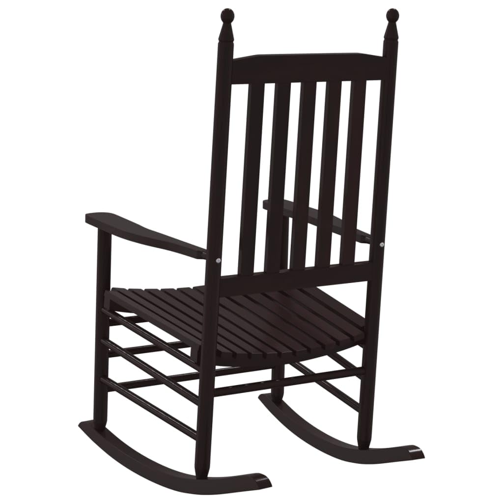 Krzesła bujane, 2 sztuki, brązowe, z litego drewna topoli, z zakrzywionym siedziskiem, ergonomiczne, na balkon, taras, do salonu, sypialni, krzesło relaksacyjne z podłokietnikami do czytania i