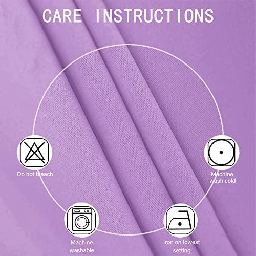 Image of LEMOMO Lavender Blackout Curtains 66 x 63 Inch Length /Set of 2 Curtain Panels /Thermal Insulated Room Darkening Blackout Curtains for Bedroom