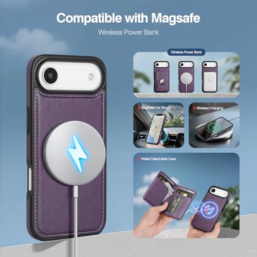 Antsturdy Compatible with MagSafe iPhone 17 Air Wallet Case,Purple by Antsturdy - Used condition - Image 3