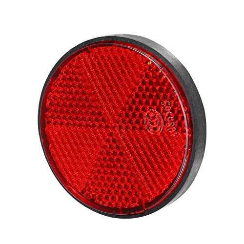 Image of X AUTOHAUX 8 Pcs Round Rear Reflectors Screw on for Cars Trailer Motorcycle